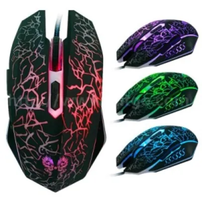 [Gearbest] Mouse Gamer Professional 6 Buttons 2400DPI Optical Flashing Wired Gaming Mouse Support Windows Linux Mac  -  BLACK por R$14