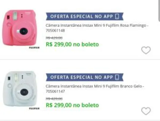 [APP] Câmera Instantânea Instax Mini 9 Fujifilm (cores) | R$299