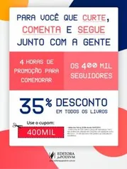 35% de desconto em todos os livros