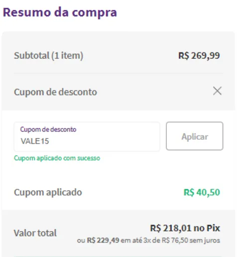 Imagem na descrição da promoção