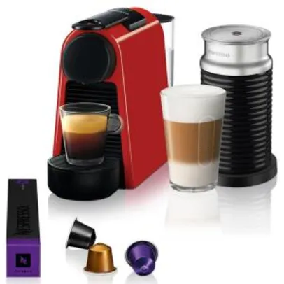 Máquina de Café Nespresso Essenza Mini D30 com Aeroccino + R$150 em cápsulas | R$314