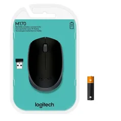 Mouse sem fio Logitech M170 com Design Ambidestro Compacto, Conexão USB e Pilha Inclusa, Preto - 910-004940