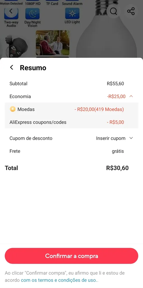 Imagem na descrição da promoção