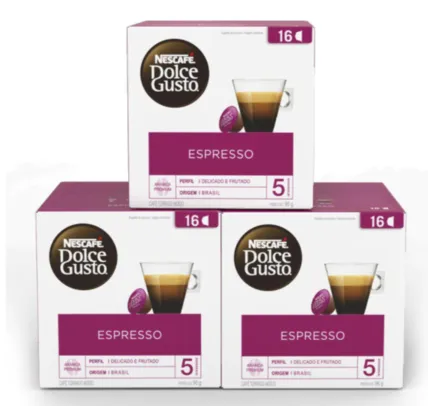 Combo de Cápsulas Dolce Gusto Espresso 16 cápsulas - 3 caixas