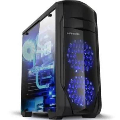 Gabinete Gamer Warrior Lateral Acrílico com 3 Baias Internas Preto - GA155 - R$150