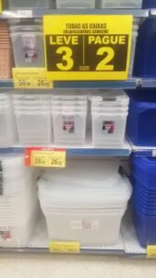 [Carrefour/Loja Física] 3 Caixas organizadoras 68L R$150