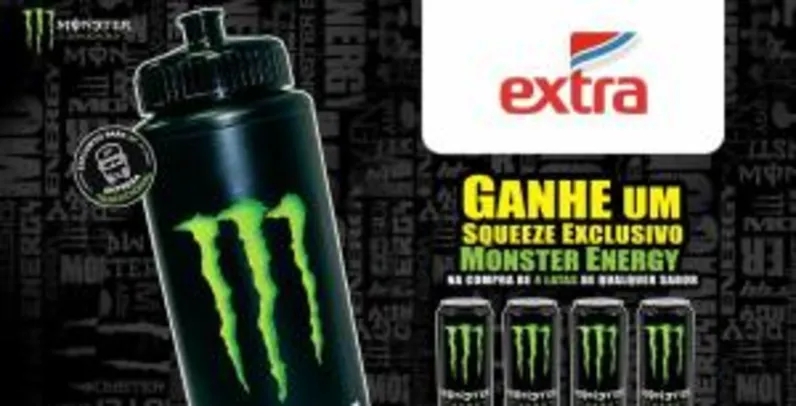 GANHE UM SQUEEZE NA COMPRA DE 4 LATAS MONSTER ENERGY (SP)