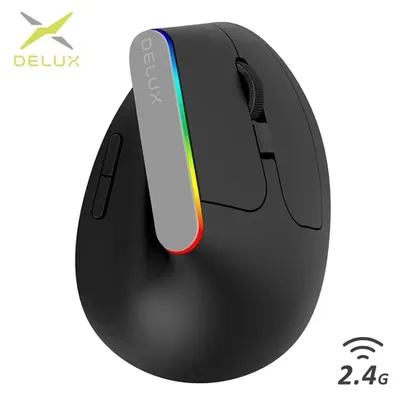 Mouse Vertical Ergonomico Delux M618C Silencioso 6 Botões