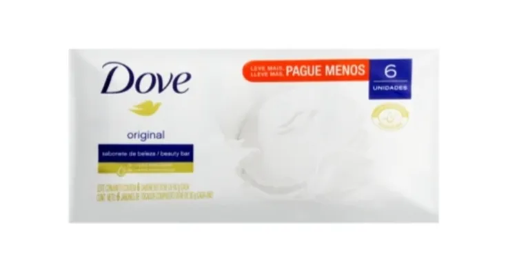 Kit Sabonete Hidratante Barra Dove Original Pague Menos 6 Unidades 90g