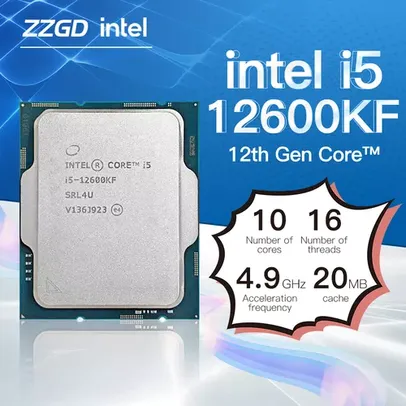 Processador Intel Core i5-12600KF, 10Core, 16-Threads, 3.7GHz (4.9GHz Turbo) Cache 20mb