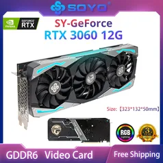 Soyo Full Placa Nova Rtx 3060 12gb Gddr6 Nvidia Gpu 192bit Dp*3 Pci Express X16 4.0 G