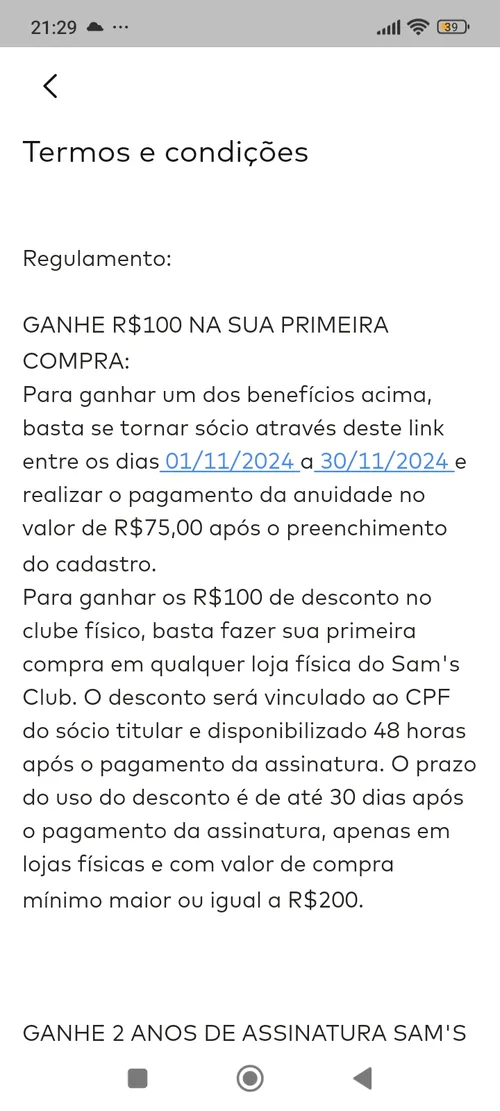 Imagem na descrição da promoção