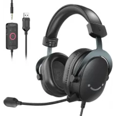 Headset Gamer Fifine Ampligame H9, 7.1 Surround, Driver de 50mm, USB e Plug 3.5mm, Black