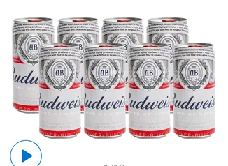 [LEVE 2 PAGUE 1]Cerveja Budweiser American Lager 8 Unidades - Lata 269ml