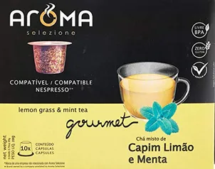 Aroma Selezione Cápsulas De Chá Capim Limão E Menta Compatível Com Nespresso Contém 10 Cápsulas