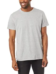 Reserva Básica Gola Careca Camiseta, Masculino, Cinza Mescla, P