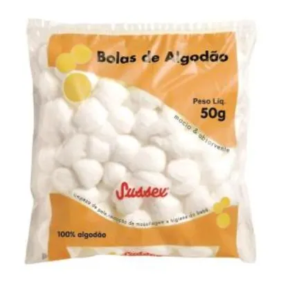 Bolas de Algodão Brancas 50g | R$2
