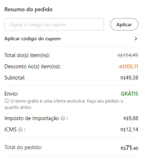 Imagem na descrição da promoção