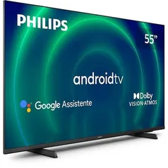 Smart TV LED 55" Philips 55PUG7406/78 4K UHD Android com Wi-Fi, 2 USB, 4 HDMI, Dolby Vision e Atmos,