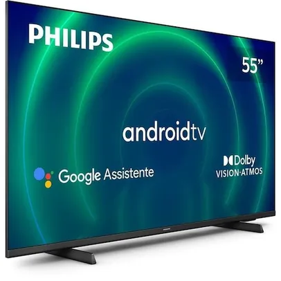 Smart TV LED 55" Philips 55PUG7406/78 4K UHD Android com Wi-Fi, 2 USB, 4 HDMI, Dolby Vision e Atmos,