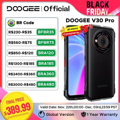 [DoBrasil] Smartphone Robusto Dodgee V30 Pro 512GB/12gb 10800mAh 