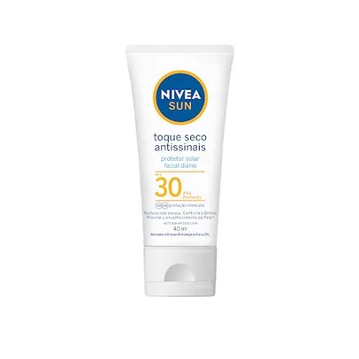 [Rec/+por-15,93] NIVEA SUN Protetor Solar Facial Toque Seco Antissinais FPS30 40ml