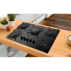 Fogão Cooktop Atlas 5 Bocas Agile a Gás Preto | R$361