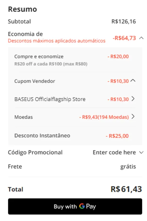 Imagem na descrição da promoção