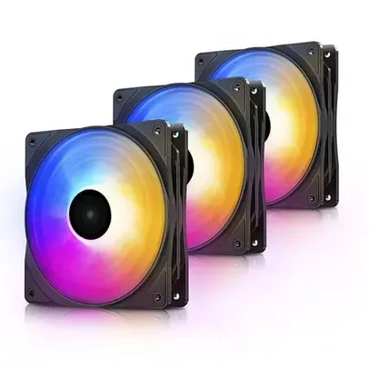 Kit Fan com 3 Unidades Deepcool RF120, 3 Cores, 120mm, PD-FLED3-RF120FS-3P