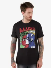 Camiseta Masculina Marvel Comics Retrô Preto