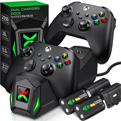 Carregador Rápido Duplo para Xbox series s, Pacote de Controle Sem Fio, Bateria Recarregavel