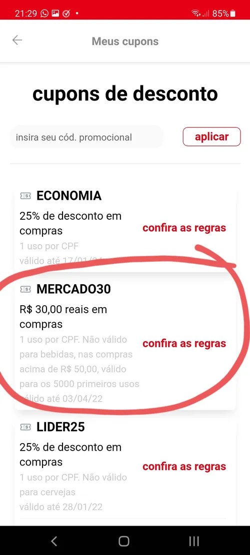 Imagem na descrição da promoção