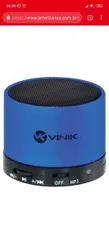 (AME R$18) Caixa De Som Bluetooth Fm/microsd/mic 3w Rms Music Box Azul - Vinik R$40