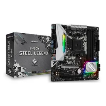 Placa Mae AMD AM4 ASRock B450M Steel Legend mATX DDR4 | R$780