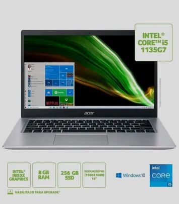 Notebook Acer Aspire 5 A514-54-54LT Intel Core i5 11ª Gen 8GB 256GB SSD 14' | R$3699