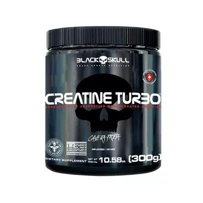 CREATINA TURBO 300G - BLACK SKULL SEM SABOR