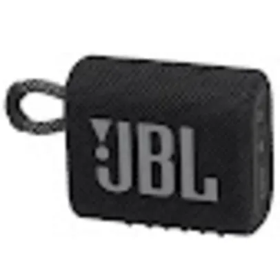 Caixa de Som Portátil JBL Go 3 com Bluetooth e À Prova de Poeira e Água – Preto | R$192