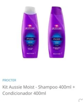 Kit Aussie Moist - Shampoo 400ml + Condicionador 400ml - R$ 52