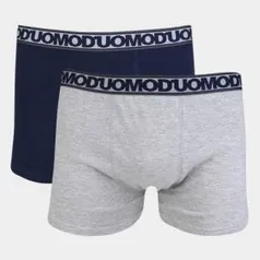 ( Frete grátis ) Kit Cueca Boxer Duomo 8 Peças - Marinho e Cinza (R$7 cada)