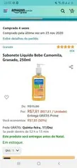 Sabonete Liquido Bebe Camomila, Granado, 250ml | R$ 8