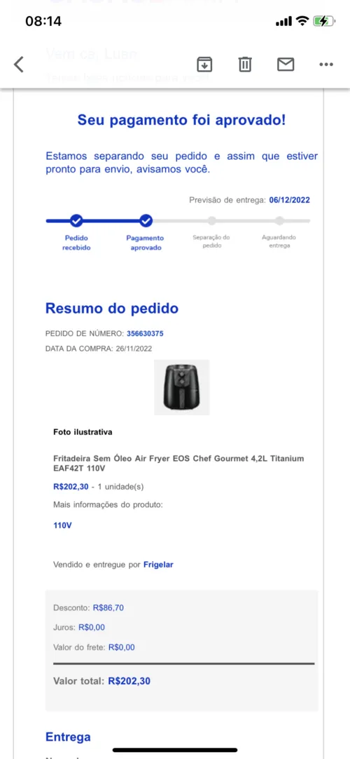 Imagem na descrição da promoção