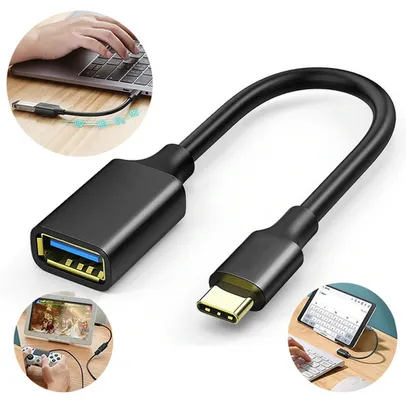 Cabo USB Femea Para Type C Otg 15 Centimetros