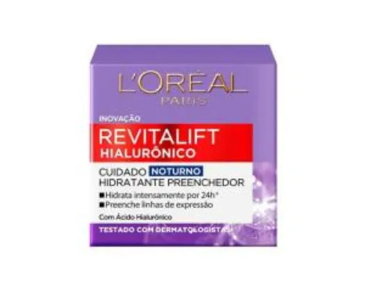 [APP + R$20 de volta] Creme Anti-idade L'Oréal Paris - Revitalift Hialurônico Noturno | R$50