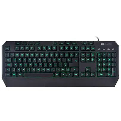 TECLADO USB GAMER DRACO COM MACROS, MULTIMIDIA LED 3 CORES CABO 1.8 METROS ABNT2 PRETO - GT400 - VINIK