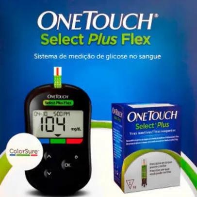 Aparelho de Glicemia Onetouch Select Plus Flex + 10 Tiras (Sem Lancetadores) | R$13