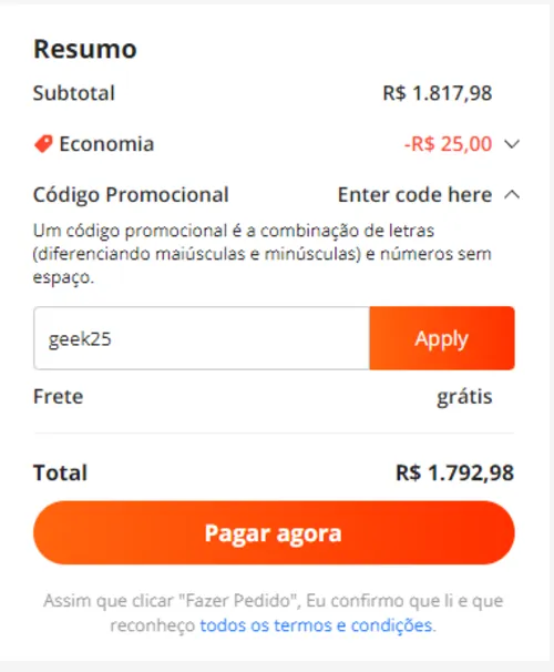 Imagem na descrição da promoção