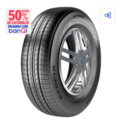 (R$197 BANQI) Pneu Aro 16 Bridgestone Ecopia EP150 205/55 91V