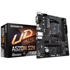 Placa Mãe Gigabyte A520M S2H, Chipset A520, AMD AM4, mATX, DDR4