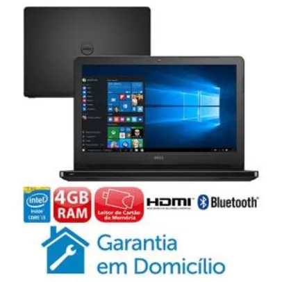 Notebook Dell Core i3-5005U 4GB 1TB Tela 14” Windows 10 Inspiron I14-5458-B08P - R$1500