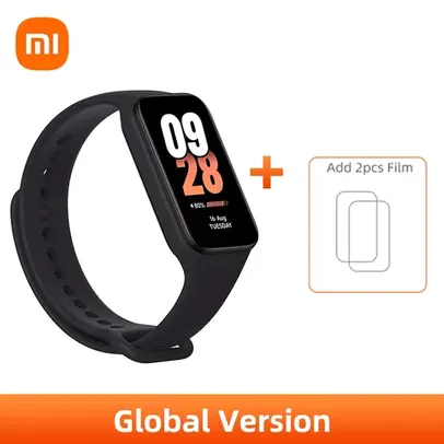 [Taxa Inclusa/ Gpay R$103] Kit Smart Band 8 da Xiaomi Versão Global com Display LCD de 1,47 + 2 Peliculas